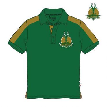 GLS KG1-12 UNISEX PE POLO GREEN/GOLD