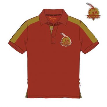 GLS KG1-12 UNISEX PE POLO RED/GOLD