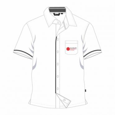 DO NOT USE ASC BOYS WHITE / GREY PIPING SS SHIRT Y1-Y6